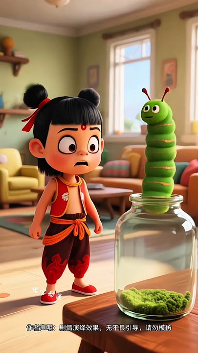 Nezha Berubah Jadi Ulat Bulu! #shorts #animasi #kartun