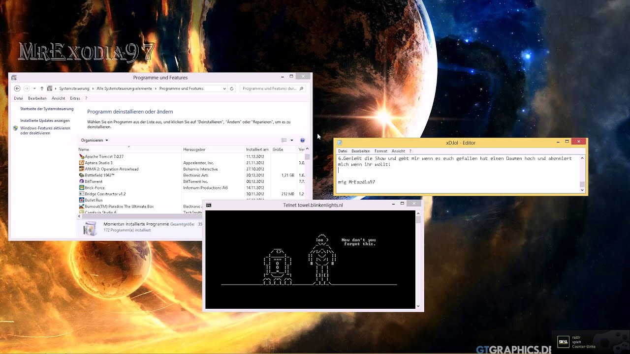 Star Wars ASCII Easteregg Windows XP,Vista,7,8[HD] - YouTube