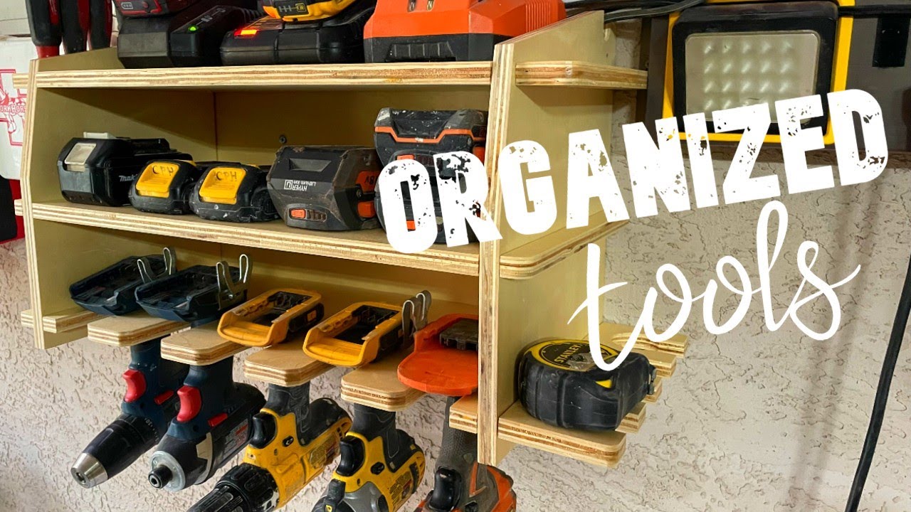 Easy DIY Cordless Drill Storage Rack - The Handyman's Daughter