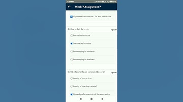 NBA Accreditation and Teaching and learning in Engineering (NATE) week 7 Assignment 7, 2023 | NPTEL
