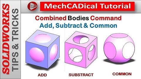 Combined Bodies Command (Options: Add, Subtract & Common) In SolidWorks