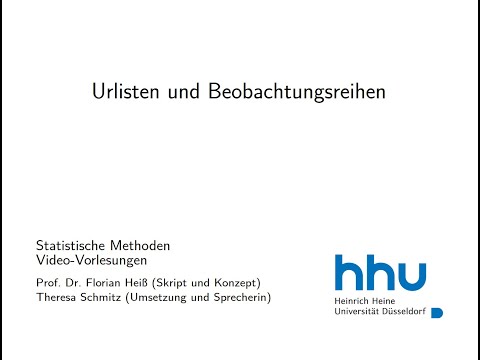 Statistik 1: 6.3. Urlisten und Beobachtungsreihen