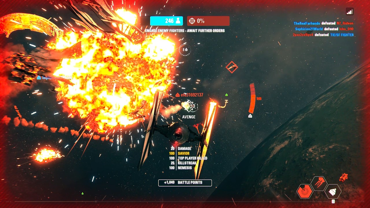 Starfighter Assault Gameplay - D'Qar (First Order) Star Wars Battlefront II