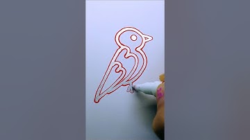 Drawing a bird with numbers 1 to 7🐦🐦 step by step #shorts #drawing #bird #howtodraw  #easydrawing