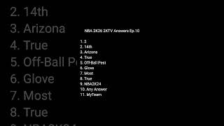 Nba 2k26 2ktv Answers For Episode 10