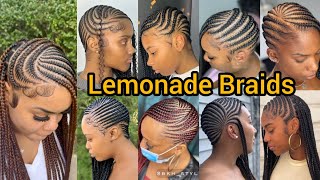 Lemonade Braids Hairstyles | Braided Lemonade Cornrow Hairstyles | Cornrow Braids for Black Ladies