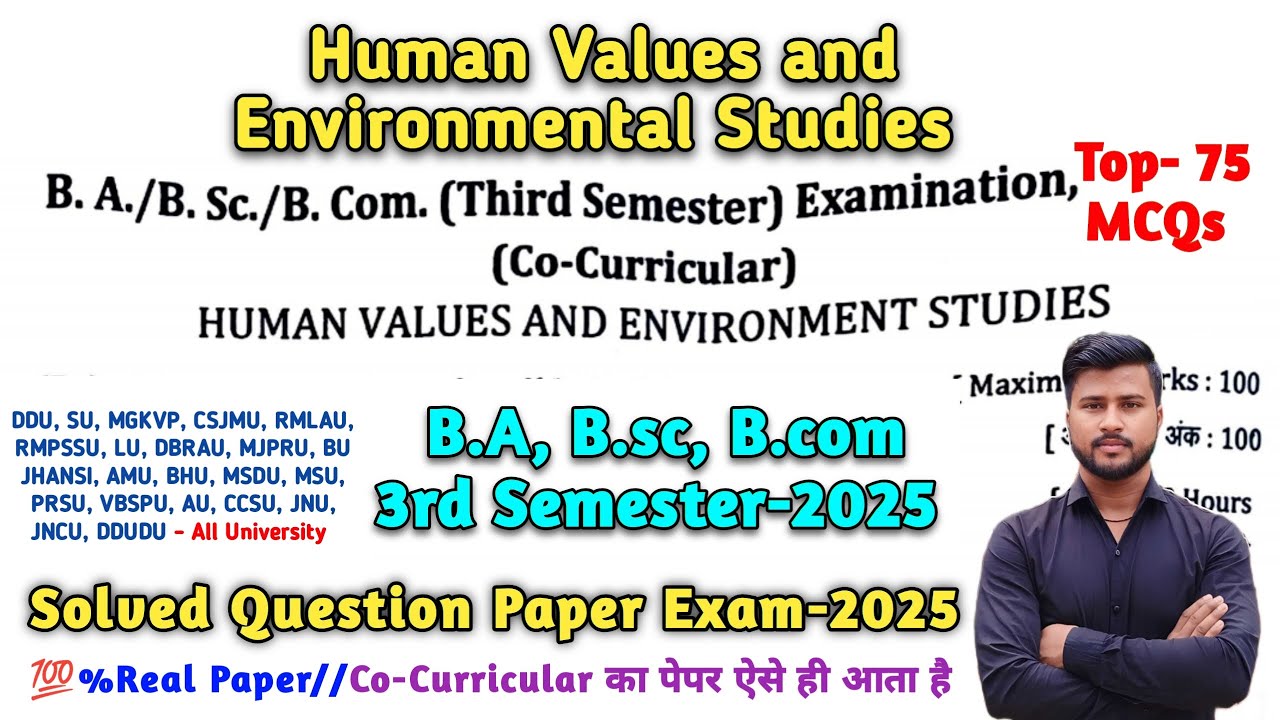 Human values and environmental studies ba 3rd semester | ba 3rd semester co curricular 2025
