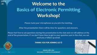 Basics of Electronic Permitting Workshop 1/29/25