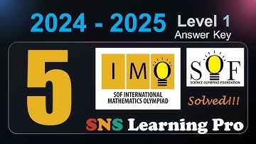 | Class 5 | IMO | 2024 - 2025 Answers | Level 1 | SOF | Olympiad | Previous paper | 2026 Learning
