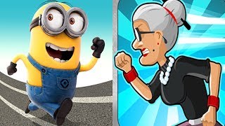 Deable Me Minion Rush Vs Angry Gran Run Android Ipad Ios Gameplay Hd