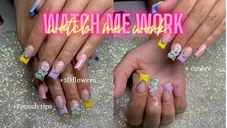 Watch me work ✨💅| Beginner￼ nail tech | acrylic application