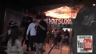 Noah Galvin from The Real O'Neals' grabs a smoke outside Katsuya Restaurant in Hollywood
