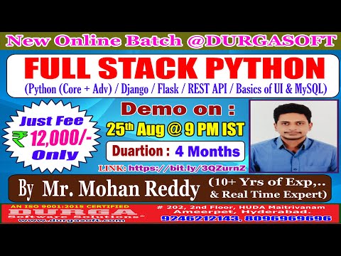 FULL STACK PYTHON Online Training @ DURGASOFT