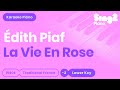 Édith Piaf - La vie en rose (Karaoke Piano) Lower Key