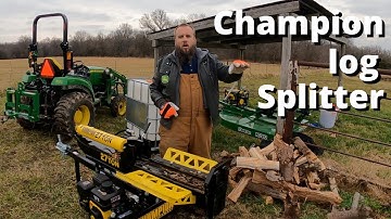 Champion 27 Ton Log Splitter Initial Review - Setting up our Firewood Processing Center