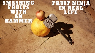 FRUIT NINJA IN REAL LIFE(IRL)- Smashing Fruits With An Hammer In Reverse! screenshot 5