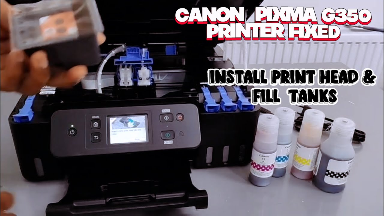 How to Install the Print Head and Refill Ink on Canon Pixma G3590