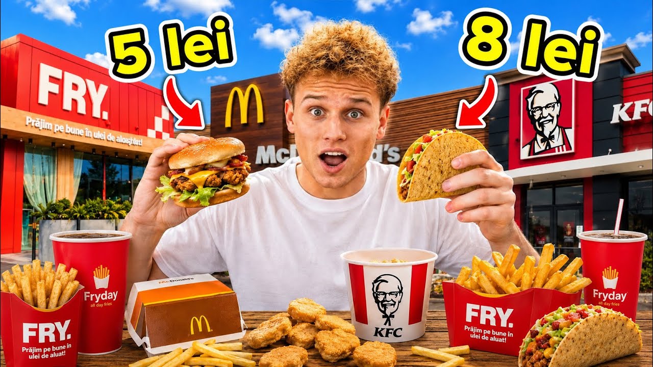 Am Supraviețuit 24h Cu Cele Mai  IEFTINE Produse De La Fast Food-uri‼️