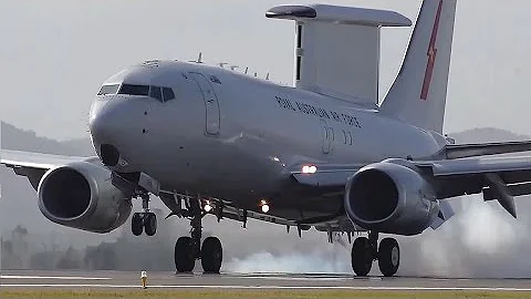 CLOSE-UP | RAAF Boeing E-7A Wedgetail Landing & Takeoff ● Avalon Airport Plane Spotting