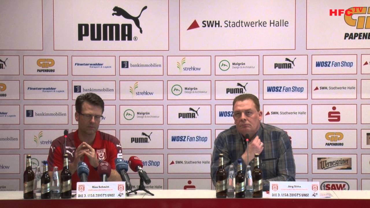 34. Spieltag: SC Fortuna Köln - Hallescher FC | Pressekonferenz vor dem Spiel hfcc hawkmail