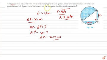 A pole has to be erected at a point on the boundary of a circular park of diameter 13 metres in ...