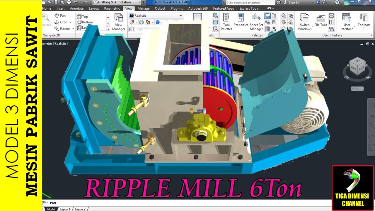 model 3d ripple mill mesin pabrik sawit