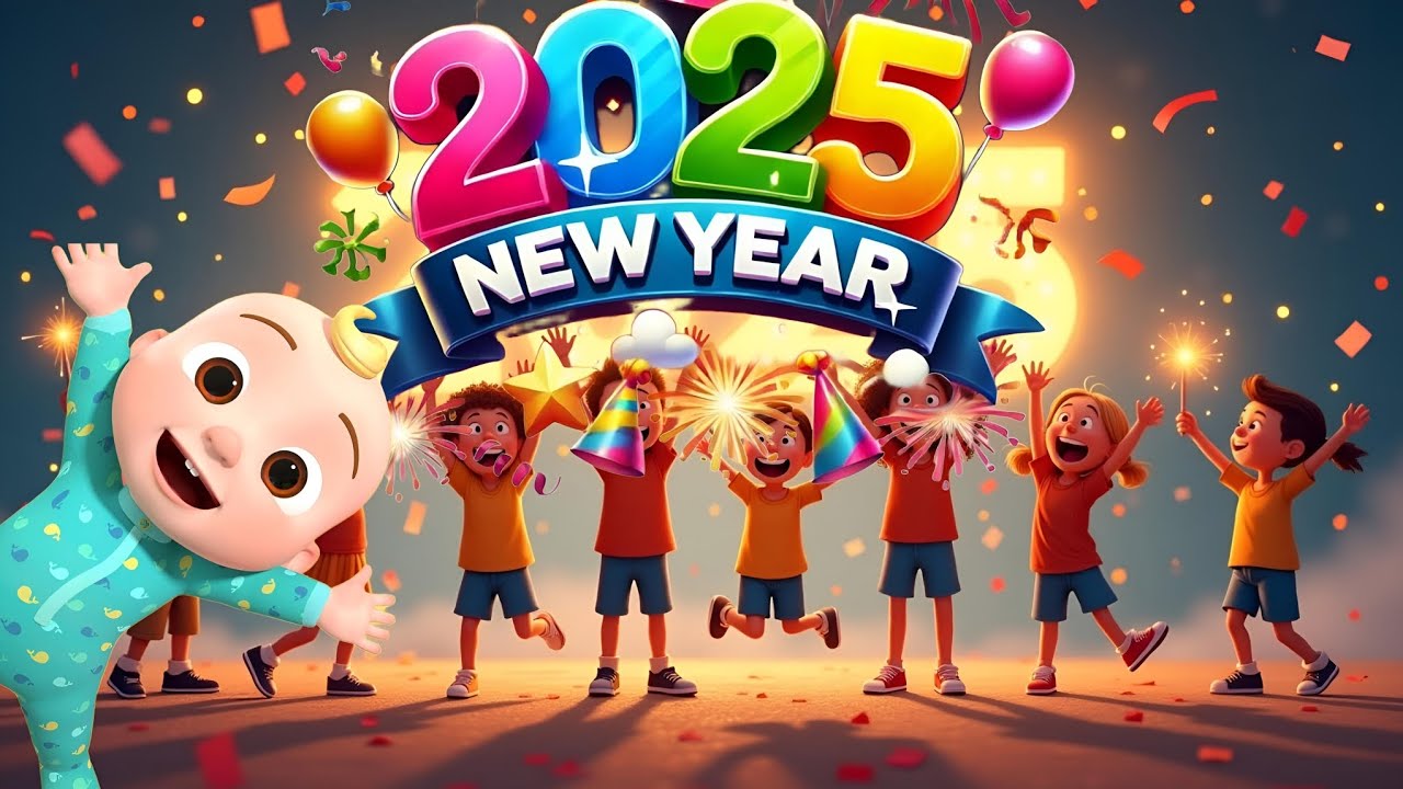 Happy New Year Song 2025 🎉 | Fun Celebration for Kids - YouTube