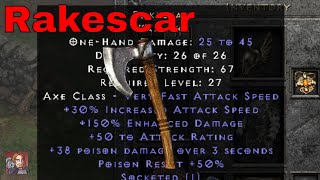D2R Unique Items - Rakescar (War Axe)