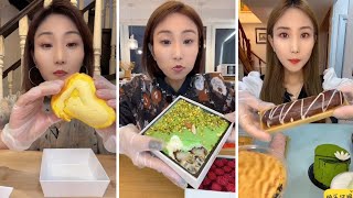 asmr mukbangasmr/kwai dessert mukbang,/mochi eating,creperoll cake chocolate #asmr