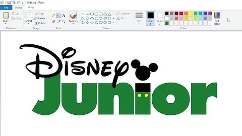 How to draw a forest green Disney Junior logo using MS Paint | How to draw on your computer