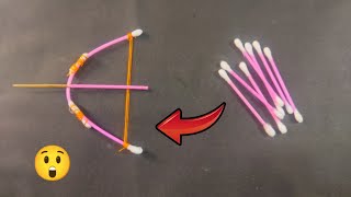 How to make a bow and arrow toys,🏹earbud toy,earbud bow and arrow 🏹