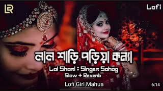 Lal Shari Poriya Konna | রেশমি চুলের খোপায় আমি গোলাপ গেঁথে নিলাম [ Lofi Remix Lyrics ]