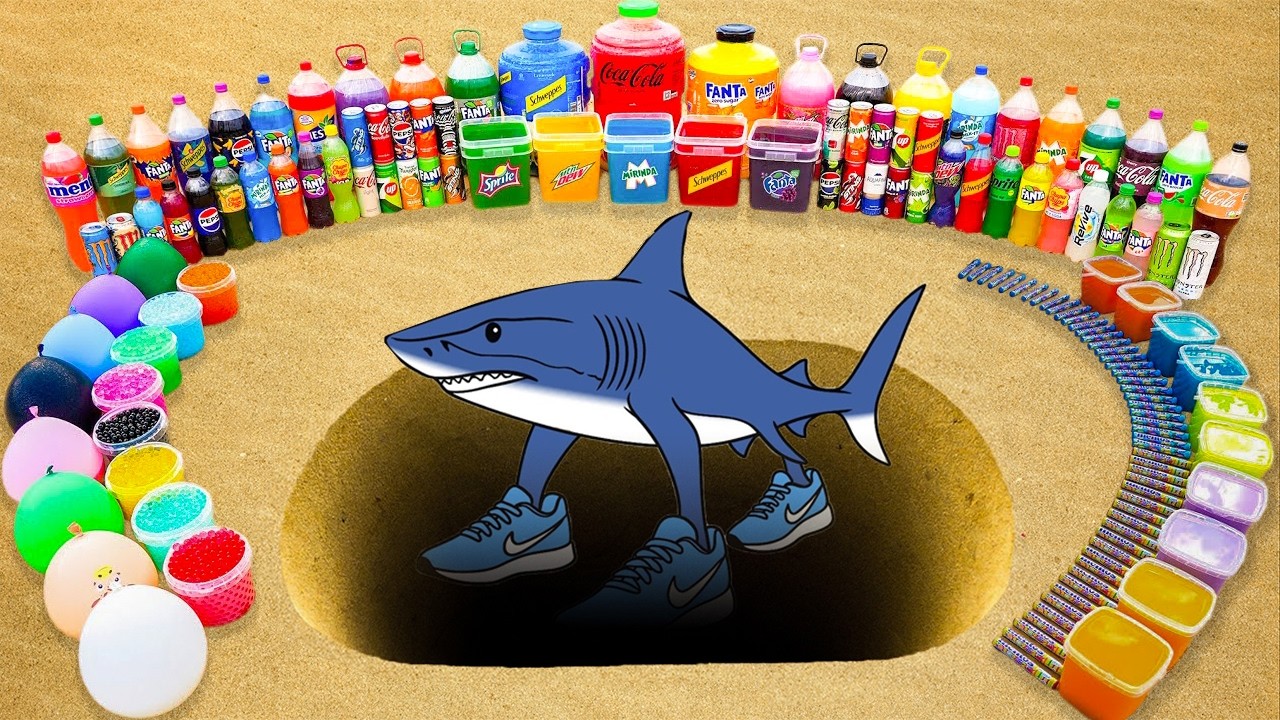 Огромное извержение зубной пасты из дыры Тралалеро Тралала, большая Фанта, Спрайт, Пепси, Кока-Ко...