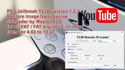 PS5 Jailbreak YouTube Y2JB 1.2 restore image demo by Gezine JS loader by MasterPS0