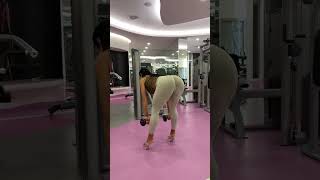 002Dumbbell RDL in Heels for Glute &amp; Hamstring Burn 🍑🔥 #shorts #RDL #GluteGains