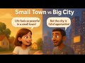 Small Town Vs Big City English Listening Practice Real Conversation For Intermediate Learners