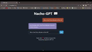 Nacho-GPT, a Chat-GPT clone developed using Reflex