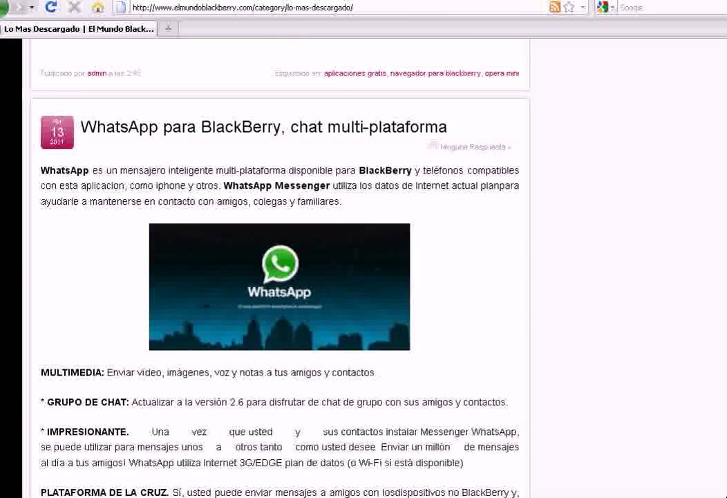 Las Mejores Aplicaciones Para Blackberry Youtube