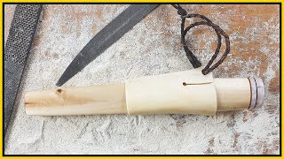 Birch Wood & Reindeer Antler Knife Sheath