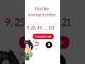 Find the missing number| Maths puzzle| Missing number series| Reasoning