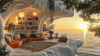 Positive Morning Jazz | Smooth Jazz In Luxury Cabin Overlook Calm Sea Start A Peaceful Day