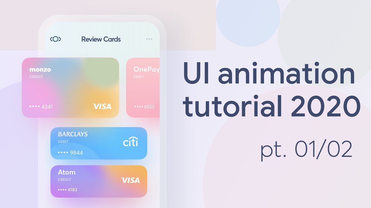 Bank Wallet App || UI Animation Tutorial 2020 || UI Design Course - YouTube