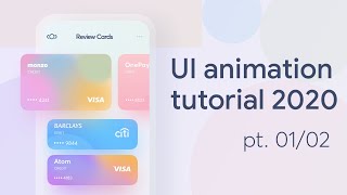 Bank Wallet App || UI Animation Tutorial 2020 || UI Design Course