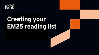 Creating your EM25 reading list
