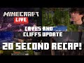 Minecraft Live 2020 Caves and Cliffs update 1.17 in 20 seconds!