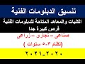 الكليات المتاحة للطلاب في تنسيق الدبلومات الفنية (صناعى -تجارى - زراعى 2...
