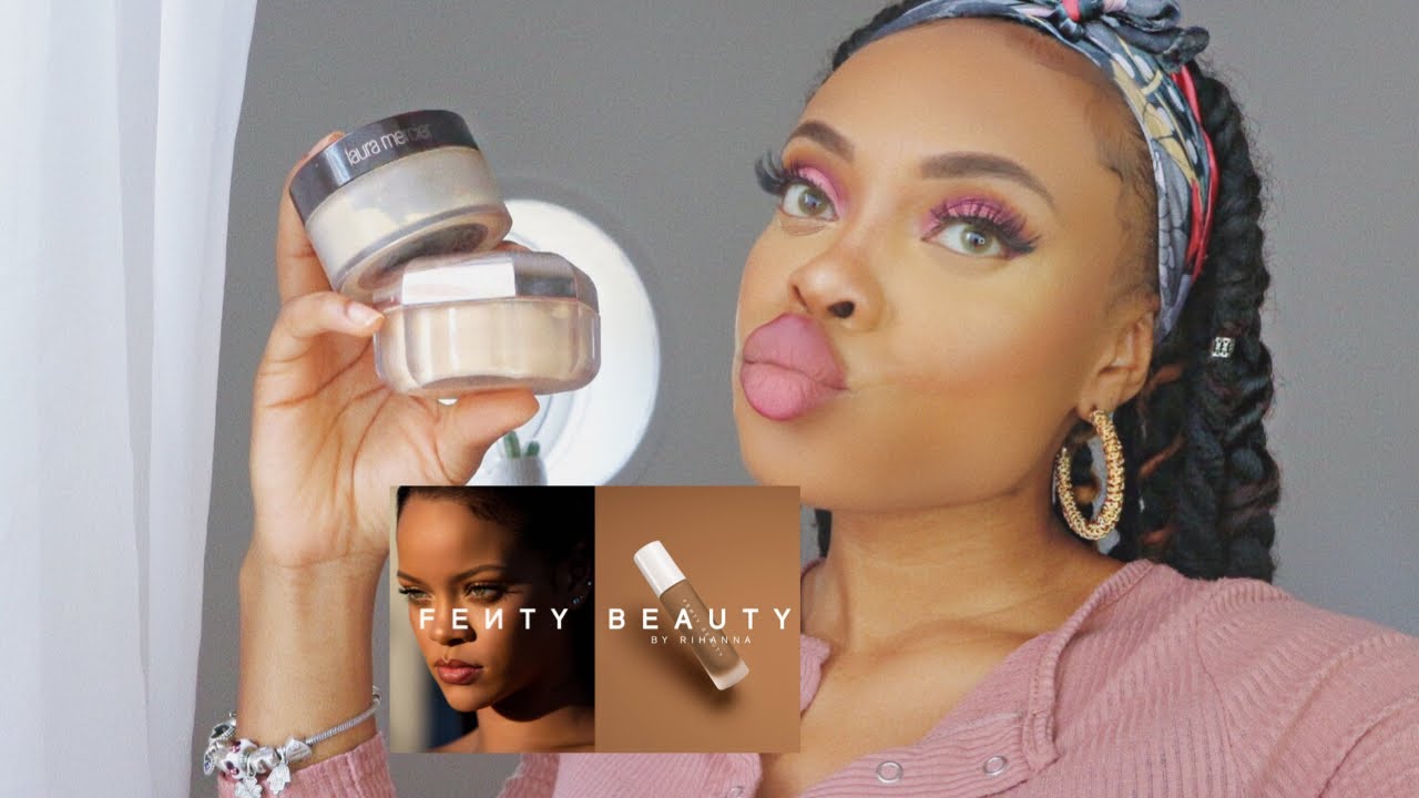 FENTY BEAUTY  VS LAURA MERCIER | WEAR TEST!  SETTING POWDERS