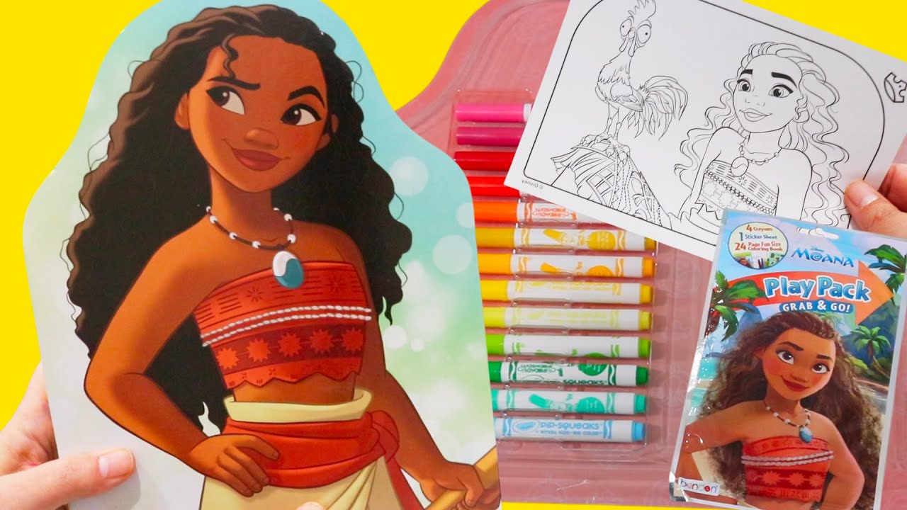 Moana DIY Sticker Book Fun + Sniffycat Coloring Play Pack for Kids!