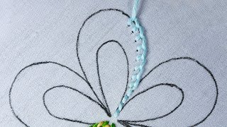 Super easy hand embroidery needle art flower design tutorial for beginners
