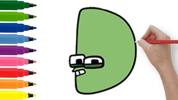 How to draw LETTER D ALPHABET LORE (A-Z) EZ | FNF drawings | DIY